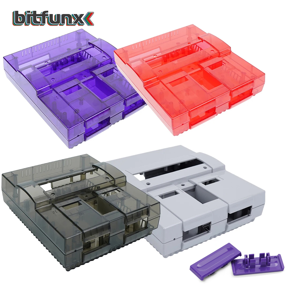 Retro Gaming Case - Bitfunx SNES 교체 쉘 투명 케이스