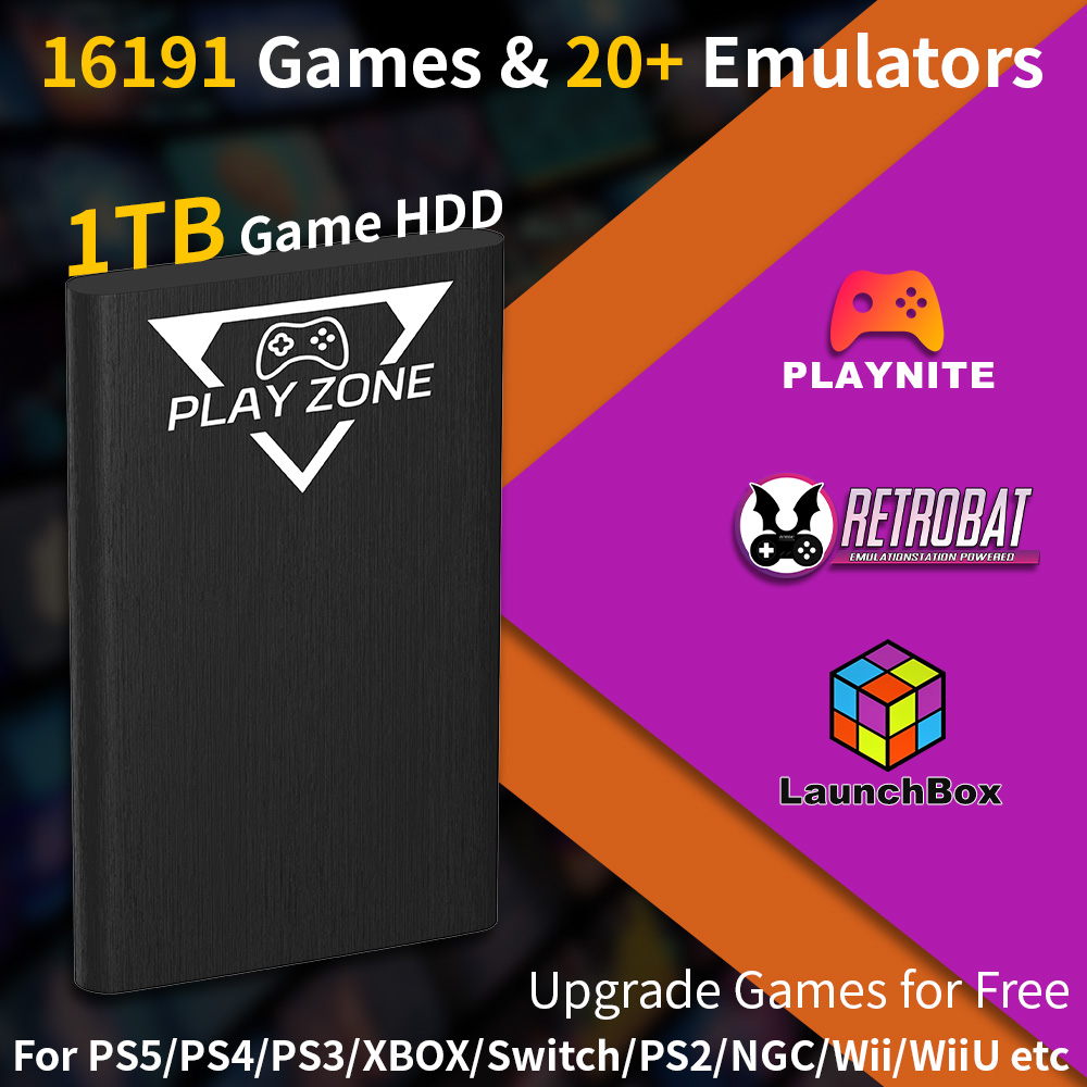 Retro Gaming Xbox - 플레이존 1TB 휴대용 게임용 HDD (PS5/PS4/XBOX/PS3/스위치/PS2