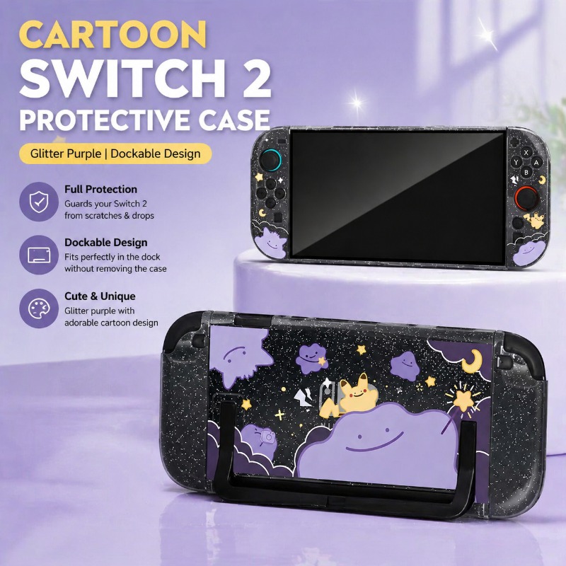 Retro Gaming Case - 닌텐도 스위치 2용 만화 캐릭터 보호
