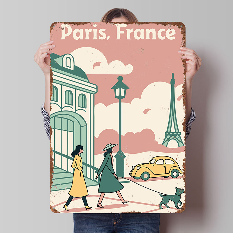 Retro Gaming France - 파리 프랑스 여행 인쇄 포스터 맞춤형