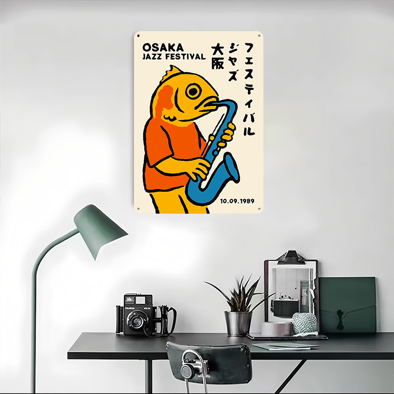 오사카 재즈 페스티벌 1989 메탈 포스터 맞춤형 벽  - Retro Gaming Festival 리뷰 및 가격