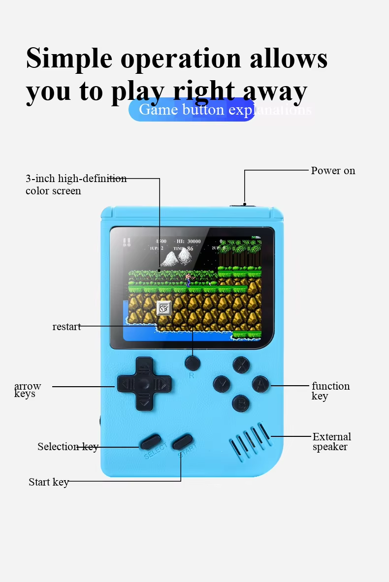 새로운 3인치 휴대용 레트로 미니 비디오 게임 콘솔 8 - Retro Gaming Usb 리뷰 및 가격