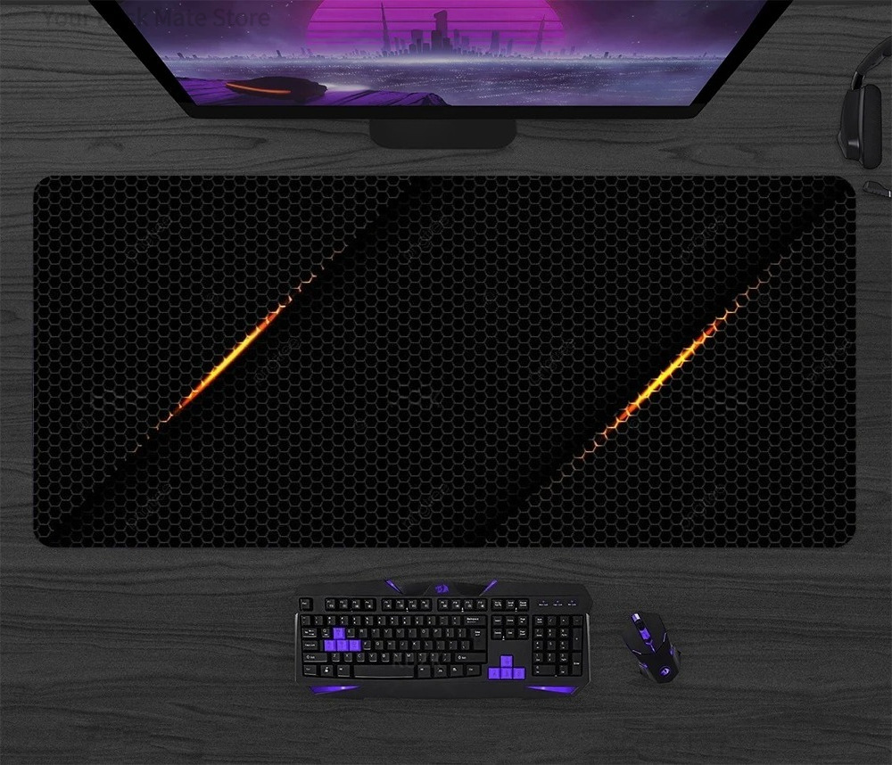 XL 대형 게이밍 마우스 패드, 기하학적 네온 크랙 & - Retro Gaming Keyboard And Mouse 리뷰 및 가격